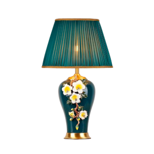 LAMPARA PARA SALA AZUL CON FLORES