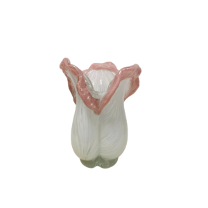 FLORERO BLANCO CON ROSA
