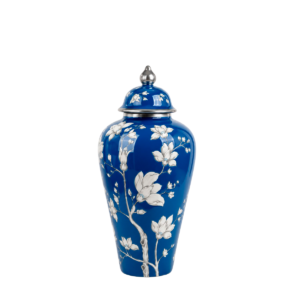 URNA FLOREADA AZUL