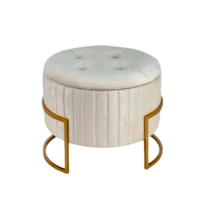 BUTACA REDONDA PATA METAL BLANCA