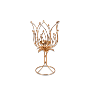 CANDELABRO TIPO FLOR DORADO /PLAT