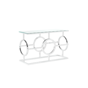 MESA CONSOLA PLATEADA METAL