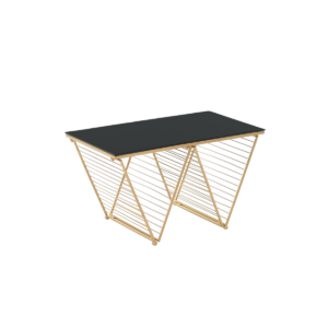 MESA DE VIDRIO RECTANGULAR NEGRA