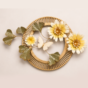 CUADRO DE METAL ARO CANALIADO FLORES