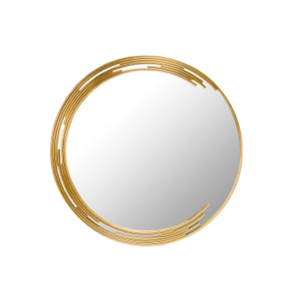 ESPEJO REDONDO CIRCULOS DORADOS