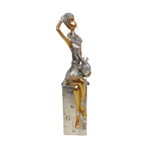 ADORNO AFRICANA EN BASE GRIS