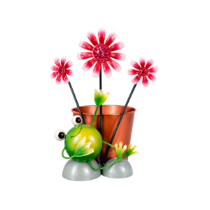 ADORNO JARDIN RANAS C/MAC METAL