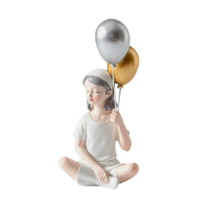ADORNO NIÑA CON GLOBOS