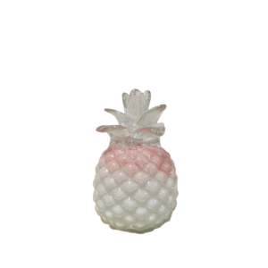 ADORNO PIÑA BLC /ROSA  VIDRIO