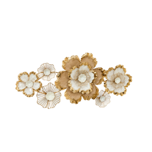 CUADRO METAL FLOR CAFE BEIGE